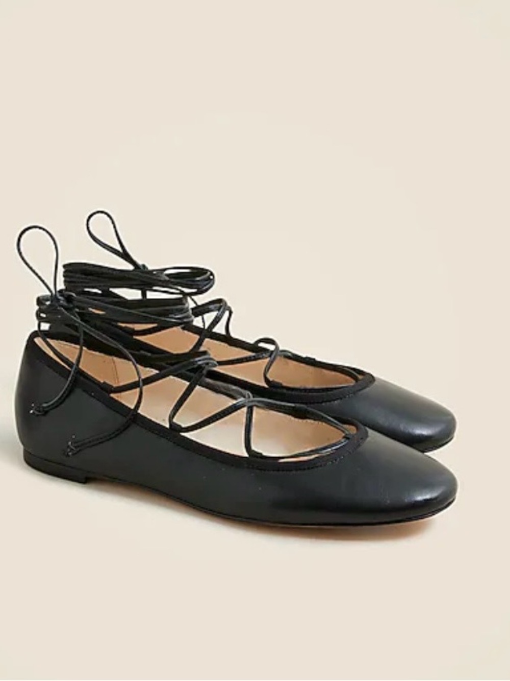 JCrew Lace-Up Ballet Flats